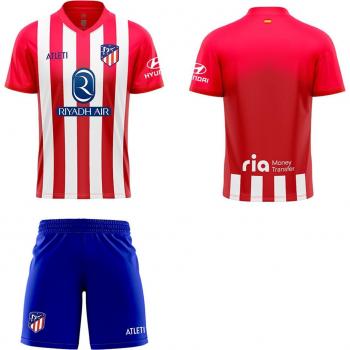 Atlético de Madrid primera equipación camiseta y pantalón réplica oficial infantil temporada 23-24 1ATM2324