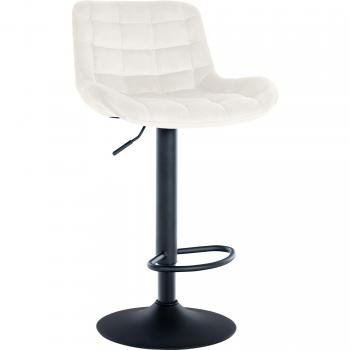 Sgabello Bar Classico Metallico Nero Con Cuscino Vellutato Crema