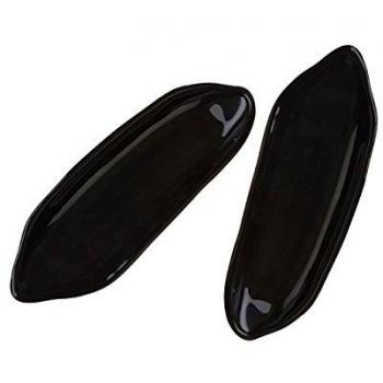 Dual Black Corn‑On‑The‑Cob Glass Plates – Practical, Chic Design