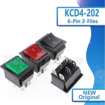 KCD2 KCD4-202 6-Pin Rocker Switch 5Pcs with Red Green Black Lights