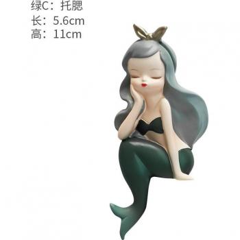 3D Cartoon Mermaid Switch Stickers - Decorative Resin Adhesive for Indoor Living Room