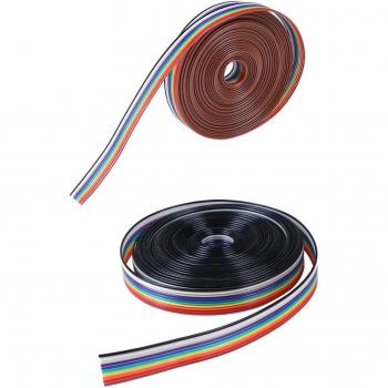 5m 10-Way Flat Color Rainbow Ribbon Cable