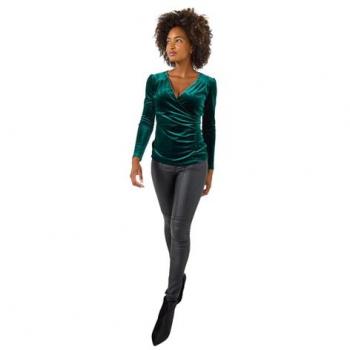Blouse en velours à tour de cou vert Joe Brown's
