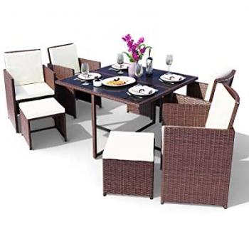 Set da Giardino Vegas Swing&Harmonie 9 Pezzi Marrone