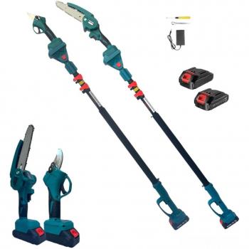 Kit Élagage Expert Mini Tronçonneuse + Cisaille + Perche Télescopique