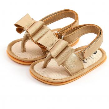 Pudcoco Flache Sandalen für Kleinkinder, Slingback mit Bowknot, T-Strap 0-18 Monate