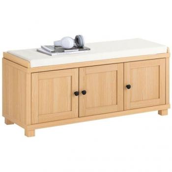 Meuble de rangement à chaussures SoBuy FSR188-N – 3 portes, 4 compartiments ouverts