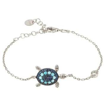 Silver Turtle Turquoise Dream Wristband