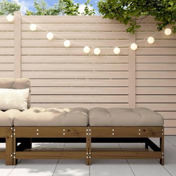 VidaXL Garden Footstools with Cushions 2pcs Honey Brown Solid Wood Pine