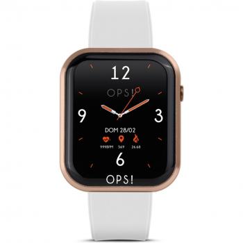 Smartwatch de llamadas blanco y rosa