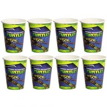 Di&Gi Bicchieri Carta Tartarughe Ninja 266 Ml - Blister 8 Pezzi