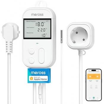 Thermostat intelligent Meross 16A 3680 W – compatible Apple Home, Alexa, Google Assistant
