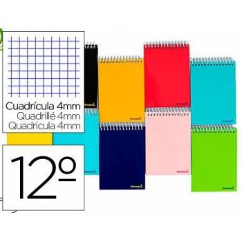 Cuaderno espiral Liderpapel Smart 12avo Tapa blanda 80 hojas Cuadricula 4 mm 60 g/m2 Apaisado en Colores surtidos