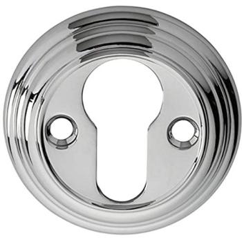 Polished Chrome 55 mm Reeded Euro Profile Escutcheon