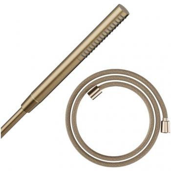 Pommeau de douche HANSGROHE Pulsify S 100 EcoSmart bronze brossé + tige flexible Designflex 125 cm