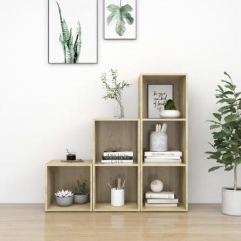 VIDAXL Set Mobile TV 3 pz Rovere Sonoma in Legno Multistrato