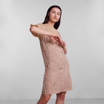 Abito da donna con scollo a V e spalline PIECES beige