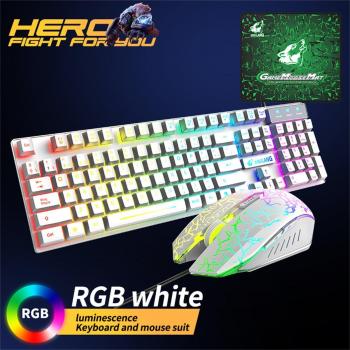 RGB Backlit Spanish Gaming Keyboard and Mouse Combo - 104-Key Wired for PC