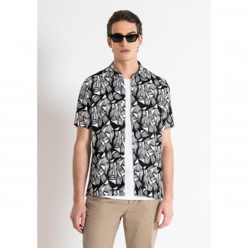 Camisa Barcelona de Algodón Mezclado Suave con Corte Recto