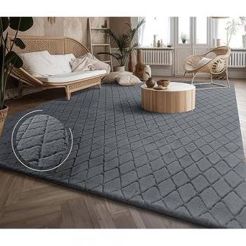 Carpet Bubble Géométrique 3D – 120x160 cm, Anthracite