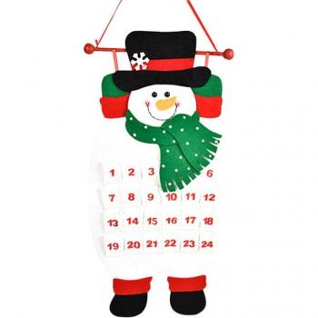 Muñeco de Nieve y Calendario de Adviento en la Puerta del Hogar