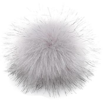 Pompom en Fausse Fourrure 12cm Gris