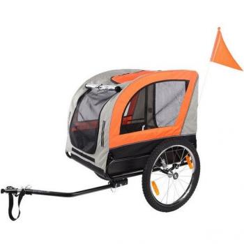 E-Bike Hundeanhänger Jolene gefedert bis 40 kg grau-orange