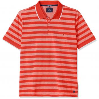 Pierre Cardin Poloshirt Premium Cotton Pique Bicolor Streifen Airtouch Polo, Rojo