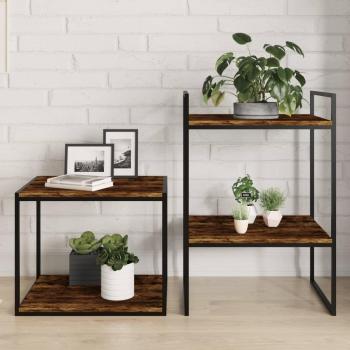 Étagères Murales 4 pcs, Tablettes Suspendues avec Rangement, Étagères à Livres Flottantes, Décorations de Salon, Chêne Fumé Bois d'Ingénierie