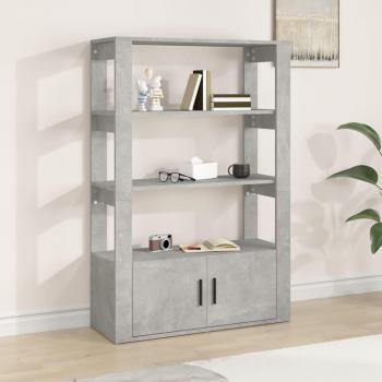 Concrete Grey Sideboard 80x30x119.5 cm Engineered Wood Storage Cabinet