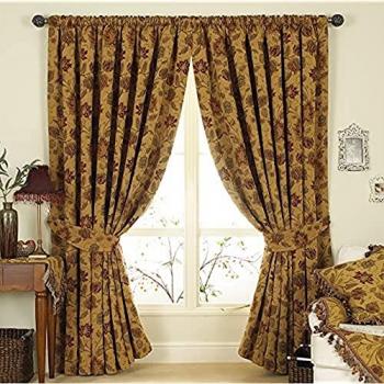 Paoletti Zurich Floral Jacquard Pencil Pleat Curtains