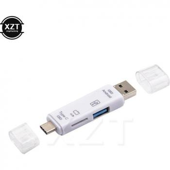 3-in-1 USB 3.1 Type-C OTG Smart Card Reader with Micro SD and TF Support