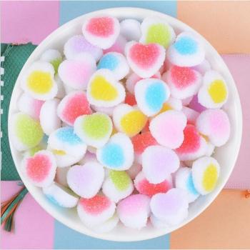 Heart Candy Resin Cabochons - 50 Pcs Mixed Colors