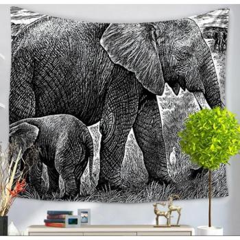 Elephant Pattern Polyester Beach Towel 250G - 150x130CM Home Mat FG736