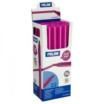 Milan marcador fluorescente junior rosa punta biselada caja -22u