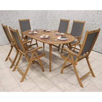 Ellipse 6 Seater Dining Set - Acacia Hardwood