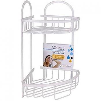 Estantería para ducha Alluwhite Confortime 2 niveles anti-óxido blanco 42x23x23 cm