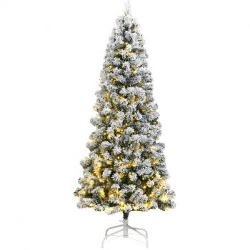 Albero natalizio 300 LED con luci a stella e neve finta, 180 cm