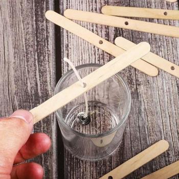 100 Stück Holzkerzen Docht mit Halter für Kerzen aus Soja- und Paraffinwachs