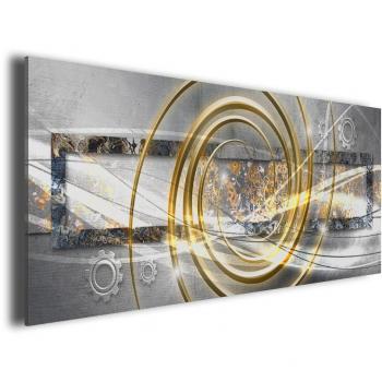 Rouages & Spirales – Tableau Abstrait 80x30 cm
