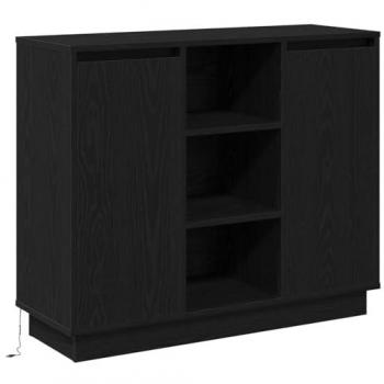 VidaXL LED-Nachttisch Sideboard Schwarz