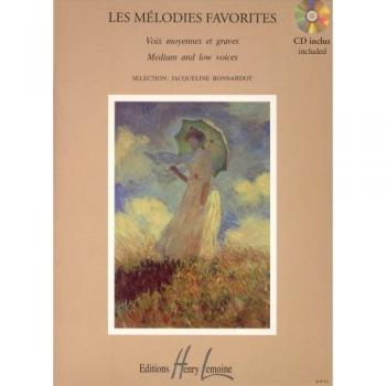 Partitions classique LEMOINE BONNARDOT JACQUELINE - MÉLODIES FAVORITES + CD - VOIX MOYENNE OU GRAVE, PIANO Ténor, piano