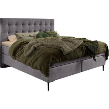 Boxspringbett Schlaraffia Everton + GELTEX® Next Topper, Metallfuß schwarz