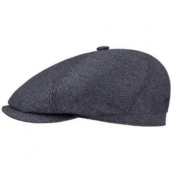 Milner Seiden-Flatcap Herren – 100 % Seide, UV‑Schutz, 62 cm – EU‑Herstellung – Grau/Schwarz
