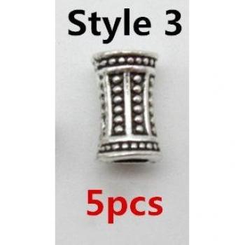 Accesorios para cabello con runas vikingas - Paquete de 5 cuentas de plata tibetana