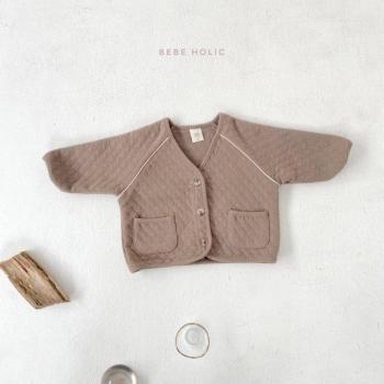 Kids' Retro Plaid Cotton Coat with Double Pockets - Warm Quilted Outerwear