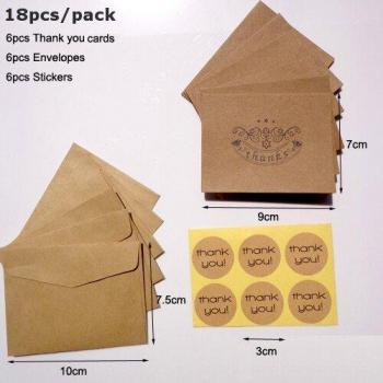 Thank You Card Set with Envelopes and Stickers