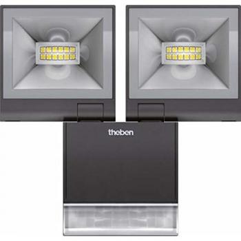 Projecteur LED 2x10W 4000K avec détecteur - theLeda S20 Noir
