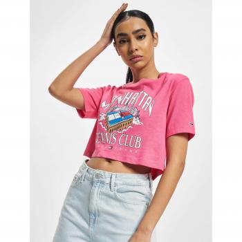 Tommy Jeans T-shirt A Maniche Corte Manhattan Tennis Club Rosa M