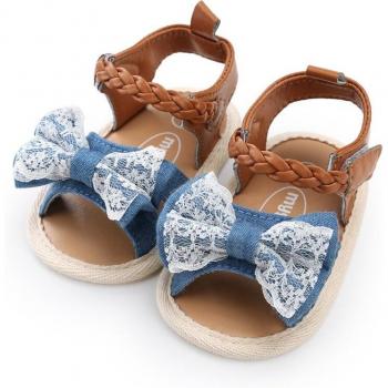 Semelles Flexibles PU Bébé Filles Toile Bow – Chaussures de Premiers Pas Été Prewalkers Bambinos Mocasines